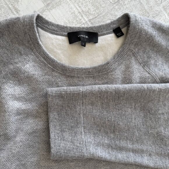 Vince Other - Vince Gray Color Block Raglan Long Sleeve Crewneck Wool Blend Mens Sweater Sz L